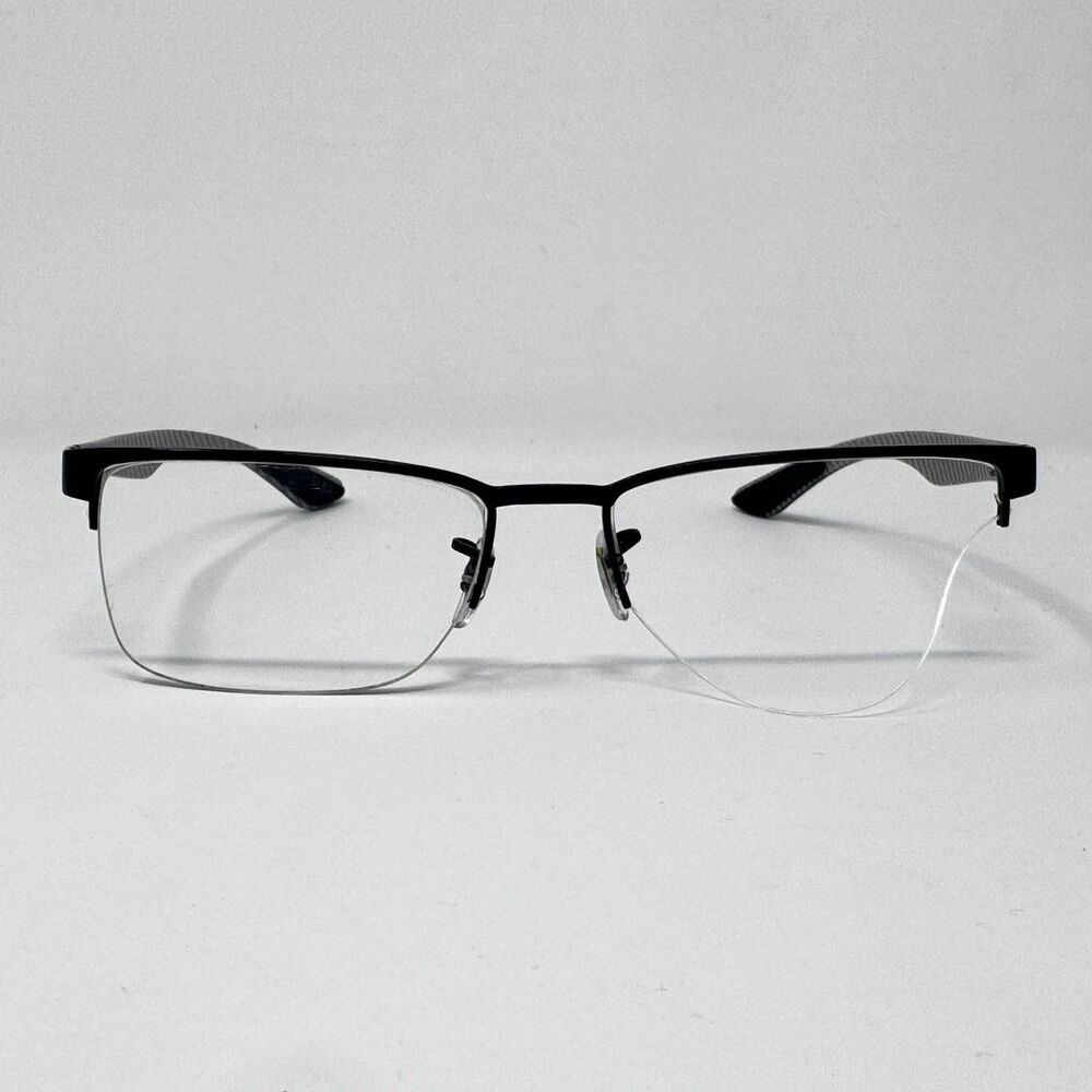 Ray-Ban RB8412 2503 Black Carbon Fiber Half Rim Eyeglass Frames 54-17-145